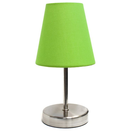 Creekwood Home Nauru 11" Desk Lamp, Nickel/Empire Shade, Green - CWT-2007-GR