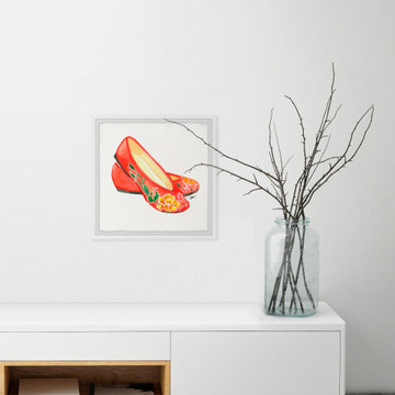 "Chinese Wedding Shoes" Framed Painting Print