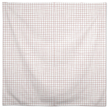 Penciled Grid Red 58x58 Tablecloth