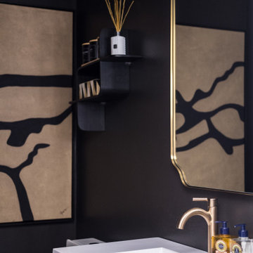 Midnight & Gold: Modern Powder Room
