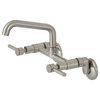 KS823SN Concord Two-Handle Wall-Mount Kitchen Faucet, Brushed Nickel