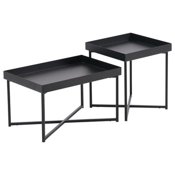 Metal Coffee Tables, 2-Piece Set