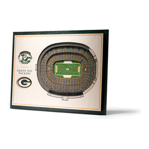 Nfl Green Bay Packers 25 Layer Stadiumviews 3d Wall Art