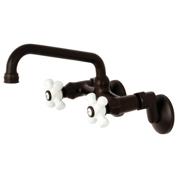 KS613ORB 6" Adjustable Center Wall Mount Kitchen Faucet, Oil Rubbed Bronze