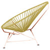 Acapulco Indoor/Outdoor Handmade Lounge Chair, Gold Weave, Copper Frame