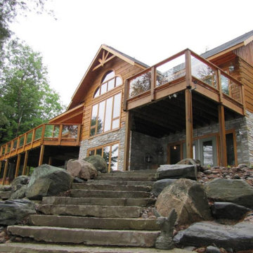 Lakefront log build.
