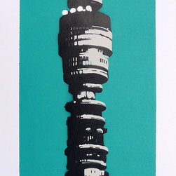 BT Tower on Turquoise - Paintings