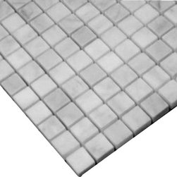Carrara Marble Italian White Bianco Carrera 5/8x5/8 Mosaic Tile Honed - Home Accessories & Decor