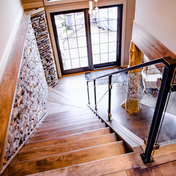 Modern Rustic Luxury Finished Basement in Richfield, Ohio