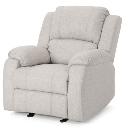 GDF Studio Scarlett Classic Fabric Gliding Recliner Chair, Beige