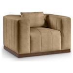 Meridian Furniture - Mallina Upholstered Chair, Tan, Vegan Leather - Indulge in the allure of the Tan Vegan Leather Mallina Chair by Meridian Furniture. Its captivating design and luxurious Tan Vegan Leather elevate any space with effortless elegance. Crafted with precision and durability in mind, this stunning piece becomes the focal point of gatherings, fostering moments of connection and warmth. Embrace sophistication and style with the Mallina Chair, a testament to exquisite taste and timeless beauty.