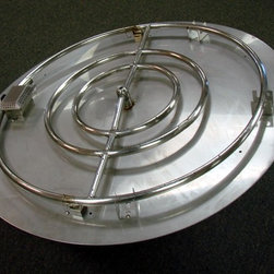 36 Inch Round Flat Pan Electronic Ignition Fire Pit Kit-Natural Gas - Fire Pit Accessories
