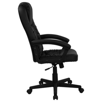 High Back Black Leathersoft Executive Swivel Office Chair With Arms
