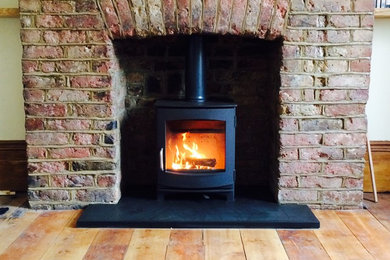 DG Ivar Low wood stove with slate hearth