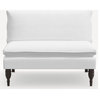 Red from Scalamandre by Cloth & Company Concord Settee, Slubby Linen White