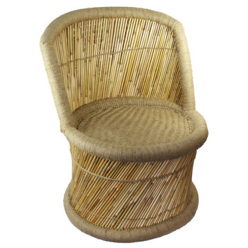 Natural Geo Handwoven Jute Decorative Large Chair, Set of 2