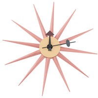 Maxi Modern Design Colorful Star Silent Non-Ticking Wall Clock, Pink, MCL18PK
