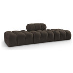 Meridian Furniture - Ames Boucle Fabric Modular Sofa, Brown, 3-Piece: 1 Armless Chair, 2 Ottoman - Introduce a touch of modern sophistication to your living area with the exquisite Ames Boucle Fabric Sectional. With plush brown boucle fabric and unique design, it will elevate the visual appeal of your living space. This elegant and captivating sectional can be mixed and matched with other pieces from the collection to create an endless array of stunning looks. So, get ready to transform your living area into an inviting and stylish haven with the Ames Boucle Fabric Sectional.