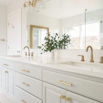 White and Gold Bathroom Remodel