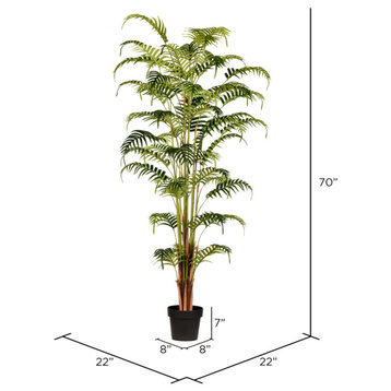 Vickerman 70" Artificial Potted Fern Palm Real Touch Leaves