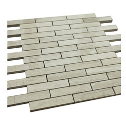 1x3 Grey Wooden Look Subway Pattern Stone Tile Mosaics - Home Accessories & Decor