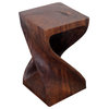 Haussmann® Original Wood Twist Stool 12 X 12 X 20 In High Mocha Oil