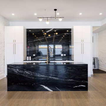 Commercial Space Remodel: Luxe Noir & Marble