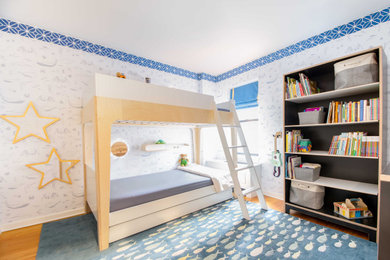 Inspiration for a modern bedroom remodel in New York
