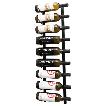 W Series Wine Rack 3 Wall Mounted Metal Bottle Storage, Matte Black, 9 Bottles