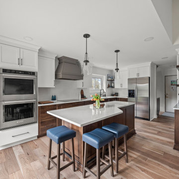 Mid Century Modern Meets Transitional Style to create an Entertainer's Kitchen