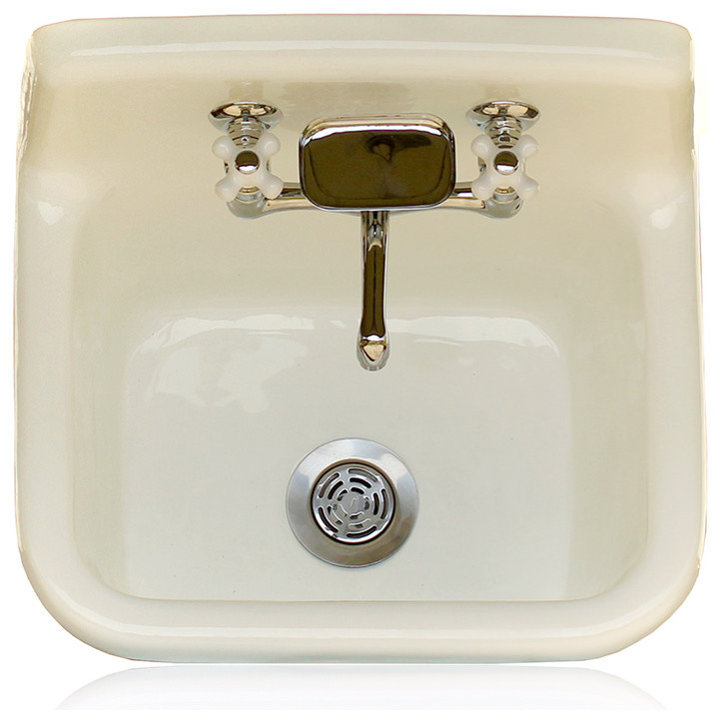 Deep Utility Sink Antique Style Cast Iron Porcelain Farm Sink Set, Black