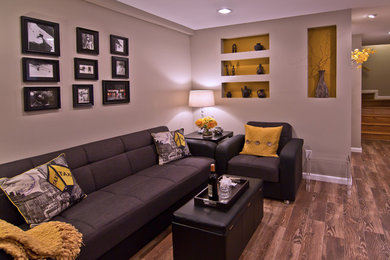 Inspiration for a contemporary family room remodel in New York