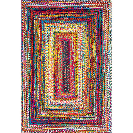 Nuloom Casual Handmade Braided Cotton Area Rug, Multicolor 2'x3'