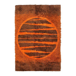 Supernova Shag Rug with Abstract Design, circa 1970 - Area Rugs