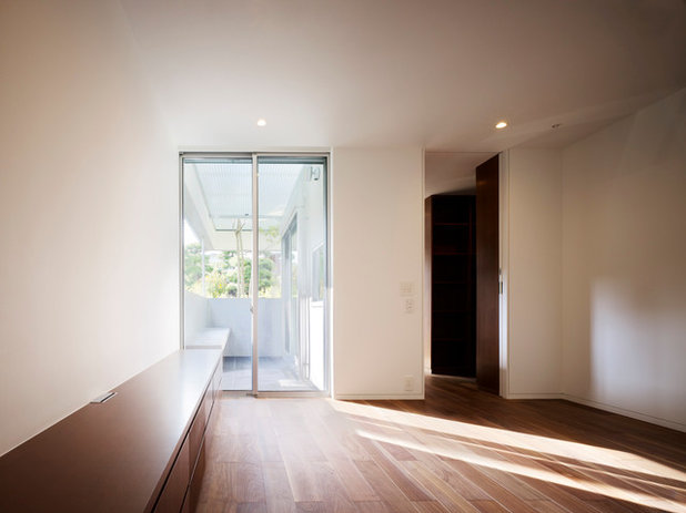 Architektur: ein japanisches haus mit blickgeschützter dachterrasse