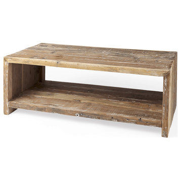 Light Brown Solid Wood Coffee Table
