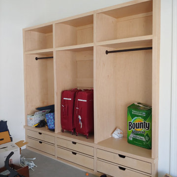 Garage Shoe and Coat Storage Cabinetry