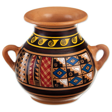 Novica Handmade Inca Majesty Ceramic Decorative Vase