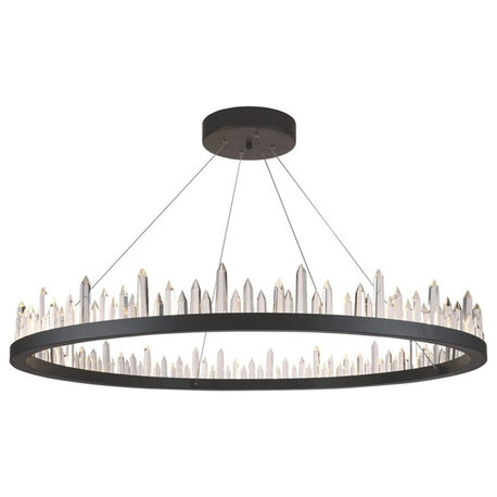 Urban Classic Malta 56-Light Metal Royal Cut Chandelier in Satin Dark Gray