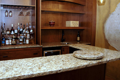 Tuscan underground concrete floor basement photo in Indianapolis with yellow walls