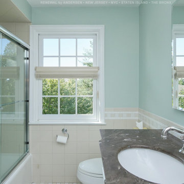 Bright Bathroom with New White Window - Renewal by Andersen NJ / NYC