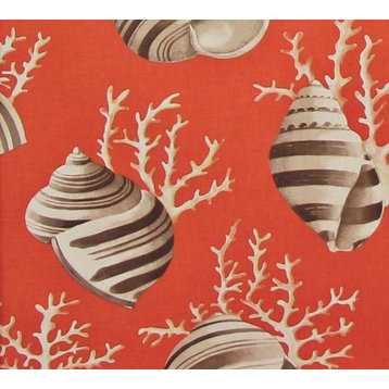 Orange Seashell Coral Fabric Ocean, Standard Cut