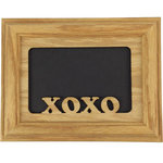 Northland Frames and Gifts - XOXO Hugs and Kisses Oak Picture Frame, 5"x7", Horizontal - Looking for the perfect gift? This 5x7 XOXO (Hugs and Kisses) Picture frame holds either a 4x6 photo that you can tape directly onto the wood mat or a cropped 5x7 photo that you can just set inside the frame; no tape necessary. This handmade 5x7 oak wood frame comes with an easel back, XOXO (Hugs and Kisses) Matte and glass. Perfect gift for any Holiday or special occasion!