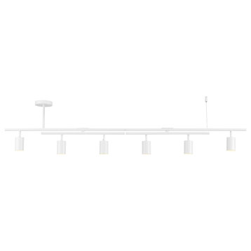 West 64" 6-Light Matte White Track Lighting with Center Swivel Bars