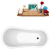 61" Streamline N480WH-IN-ORB Soaking Clawfoot Tub and Tray With Internal Drain