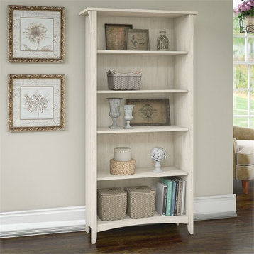 Pemberly Row 5 Shelf Bookcase in Antique White