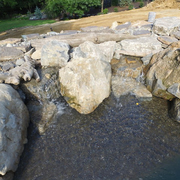 Natural Stone Waterfall in Swimming Pool