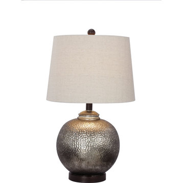 W-5124 Table Lamp - Oil Rubbed Bronze Metal, Antique Brown Mercury Glass