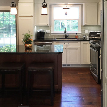 White and Cherry Transitional Kitchen