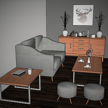 A Mid Century-Shabby Chic Living Space